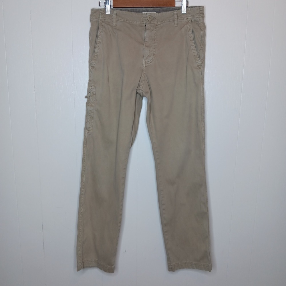 Carbon 2 Cobalt Better Bet Bedford Pants Mens 32 Beige Straight Leg Zip Pockets
